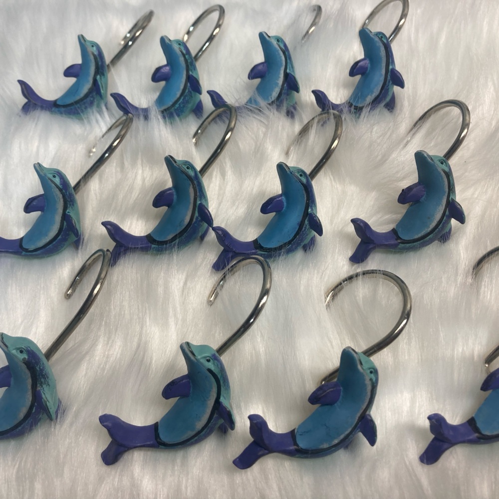 Vintage Zenith Dolphin Shower Curtain Rings